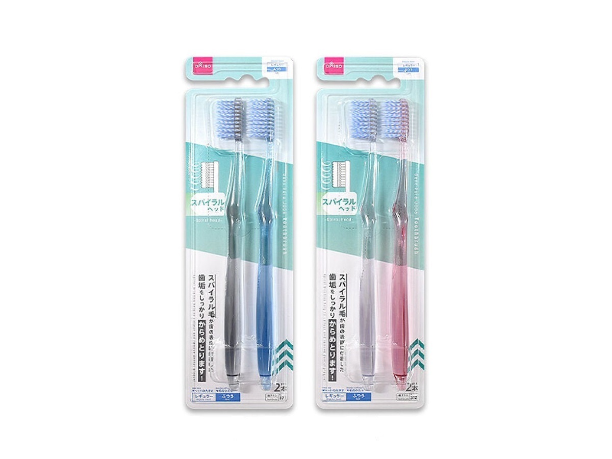 螺旋刷頭牙刷/普通刷毛 2入