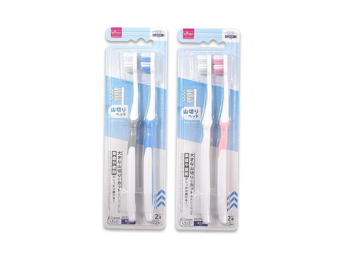 山形刷頭牙刷/硬刷毛 2入
