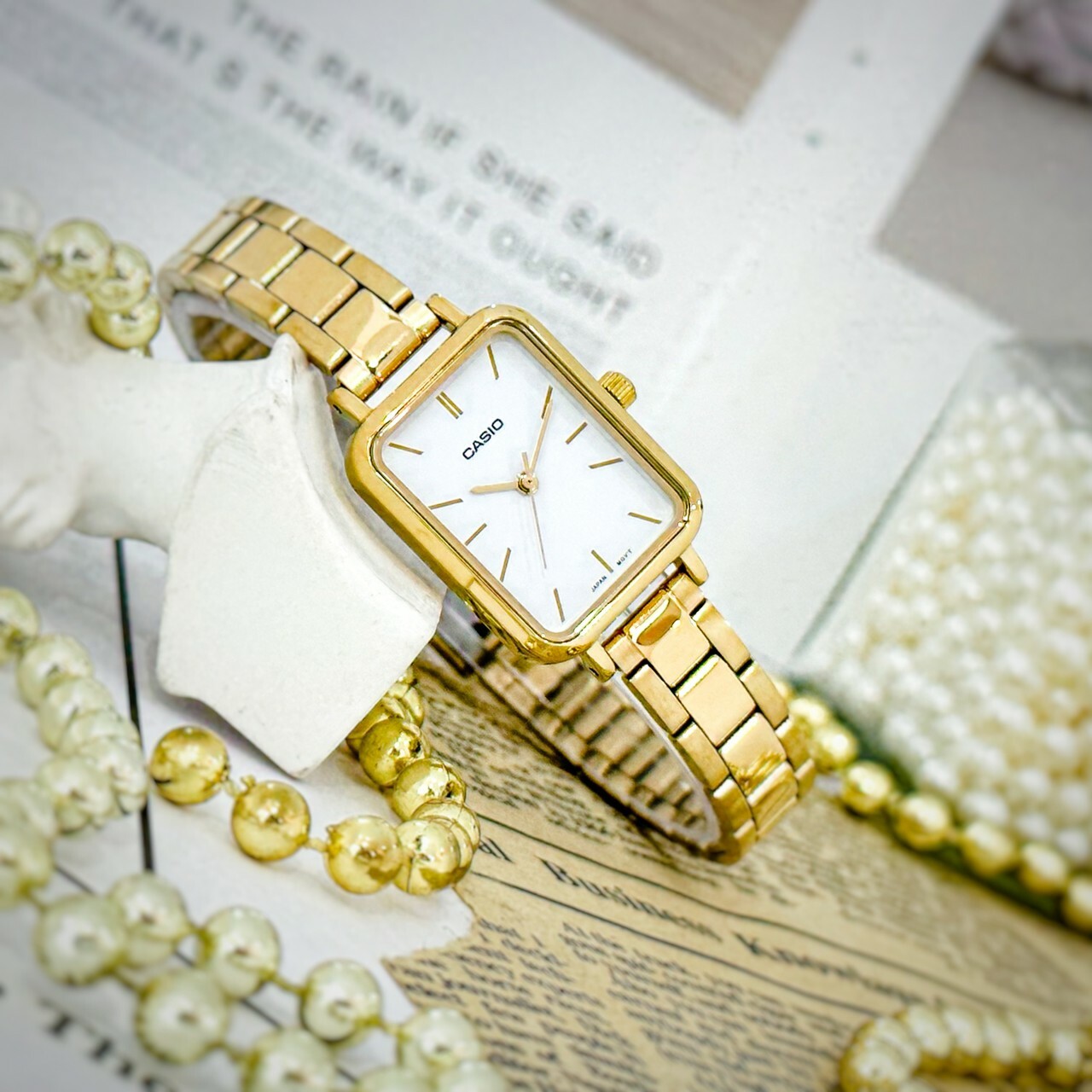 【CASIO 卡西歐】方形質感指針腕錶 LTP-V009G-7E 20.7mm 現代鐘錶