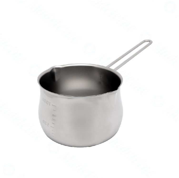 [ 烘焙用具 ] 日本18-8不锈鋼厚板刻度牛奶鍋 (1000ml)