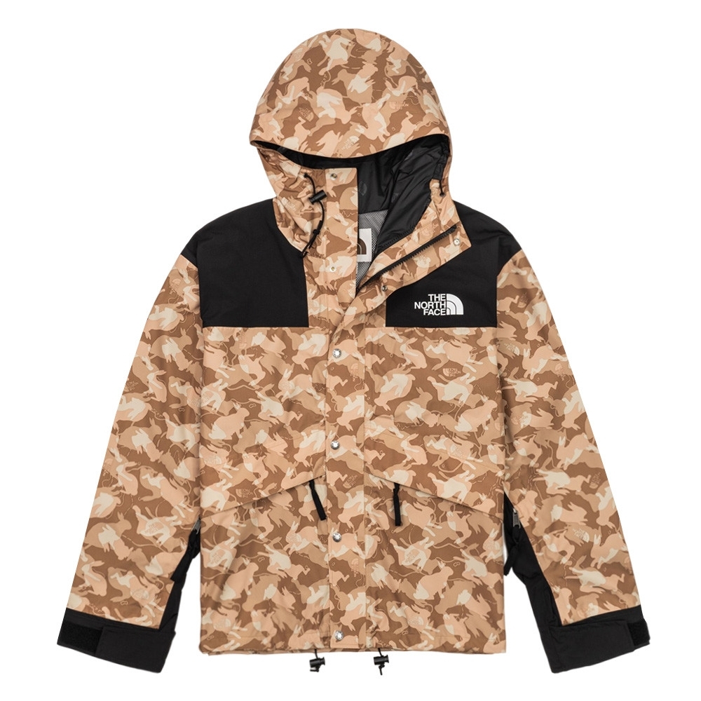 The North Face M 86 RETRO男 兔紋迷彩 防水透氣 寬鬆連帽衝鋒衣 卡其 Feb-