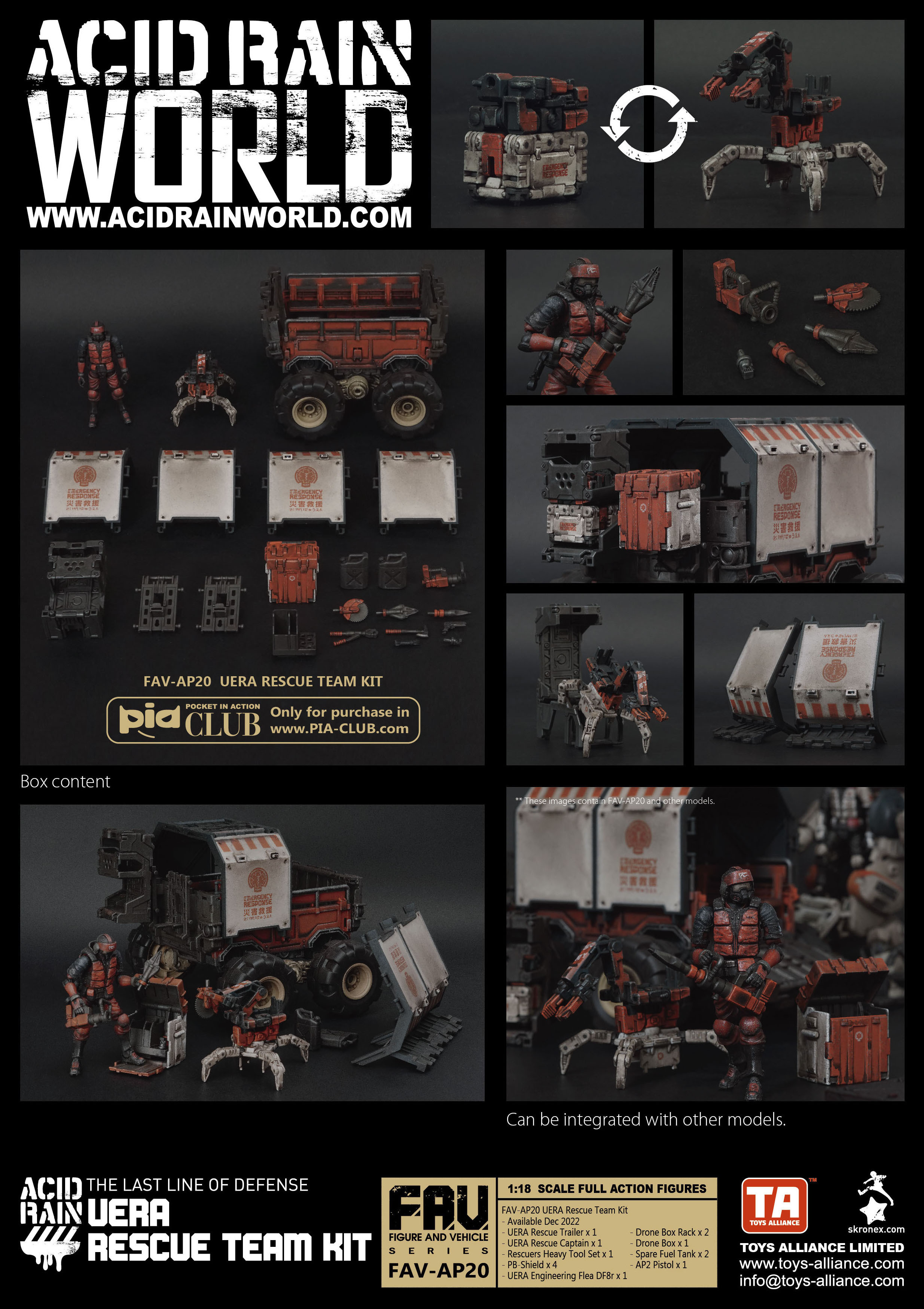 Toys Alliance : 1/18 酸雨戰爭 FAV-AP20 國援救援隊套裝