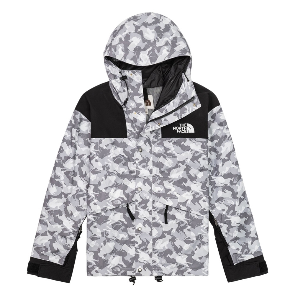 The North Face M 86 RETRO 男 兔紋迷彩 防水透氣 寬鬆連帽衝鋒衣 灰黑 Feb-