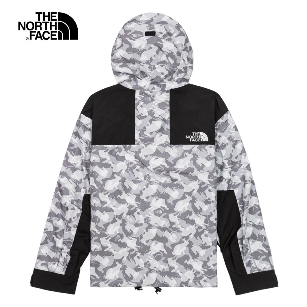 The North Face M 86 RETRO 男 兔紋迷彩 防水透氣 寬鬆連帽衝鋒衣 灰黑 Feb-
