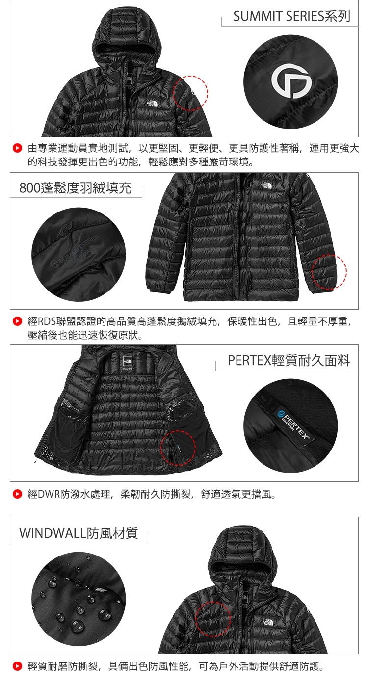 The North Face M SUMMIT男 防風 防潑水 連帽羽絨外套 黑 Feb-