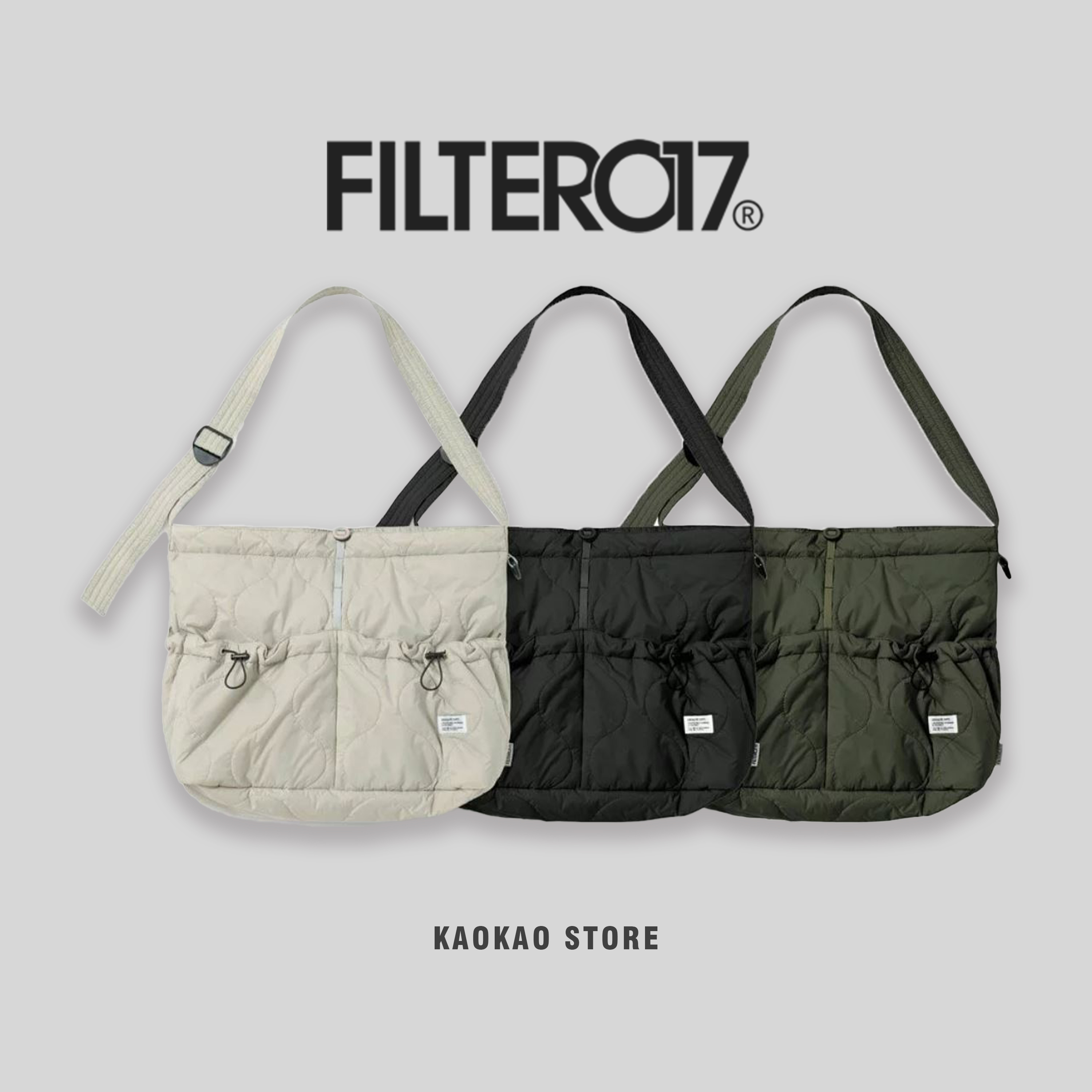 衍縫 鋪棉 機能 斜背包 Filter017 Quilted Padded Messenger Bag【Filter017-5194】