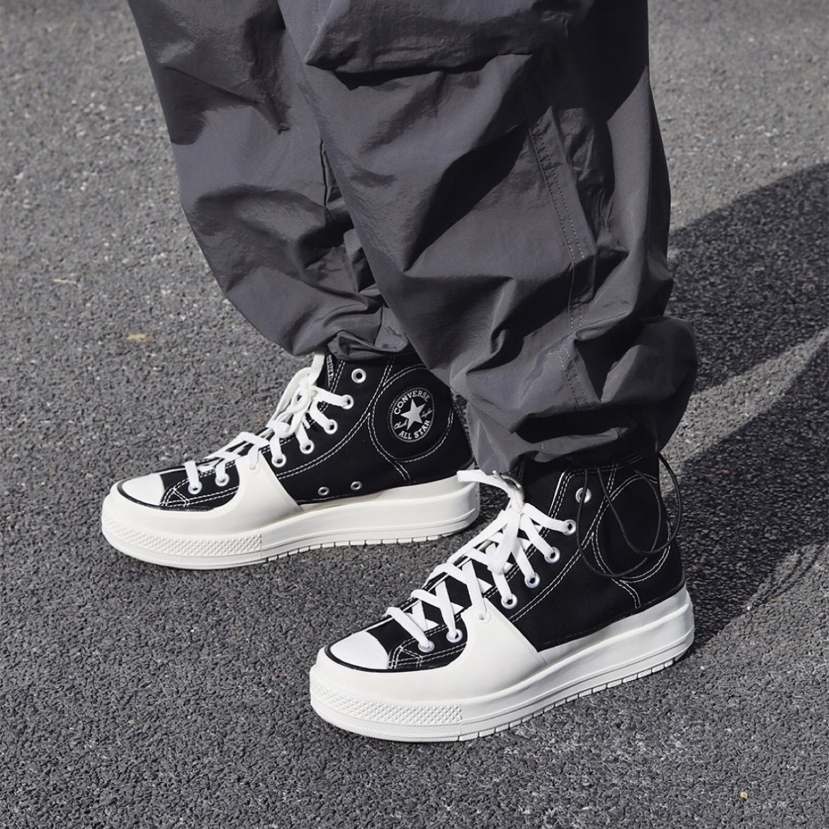 Converse Chuck Taylor All Star Construct 黑白硬殼帆布鞋A0509