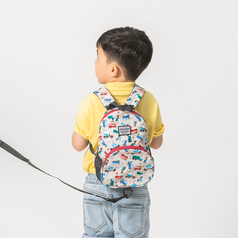 Toddler Backpack With Safety Leash , Traffic Cars