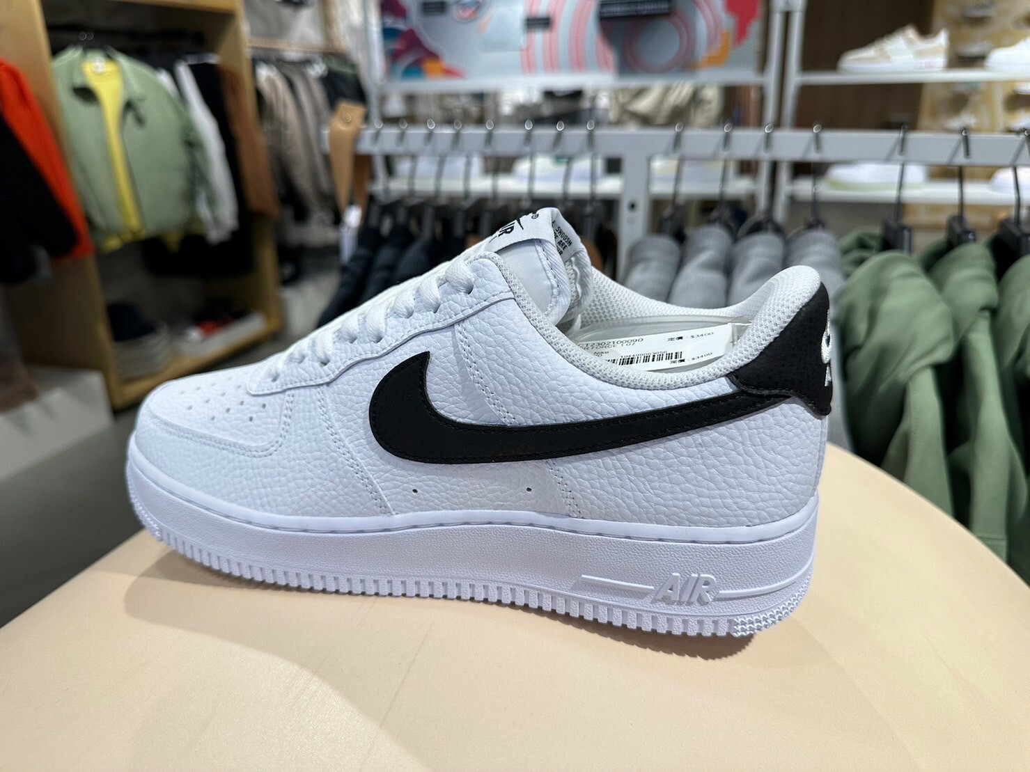 NIKE AIR FORCE 1 GS AF1 白底黑勾 荔枝皮 CT3839-100 FEB-
