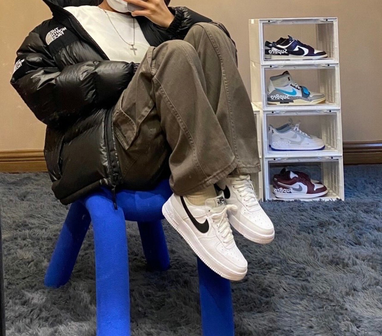 NIKE AIR FORCE 1 GS AF1 白底黑勾 荔枝皮 CT3839-100 FEB-