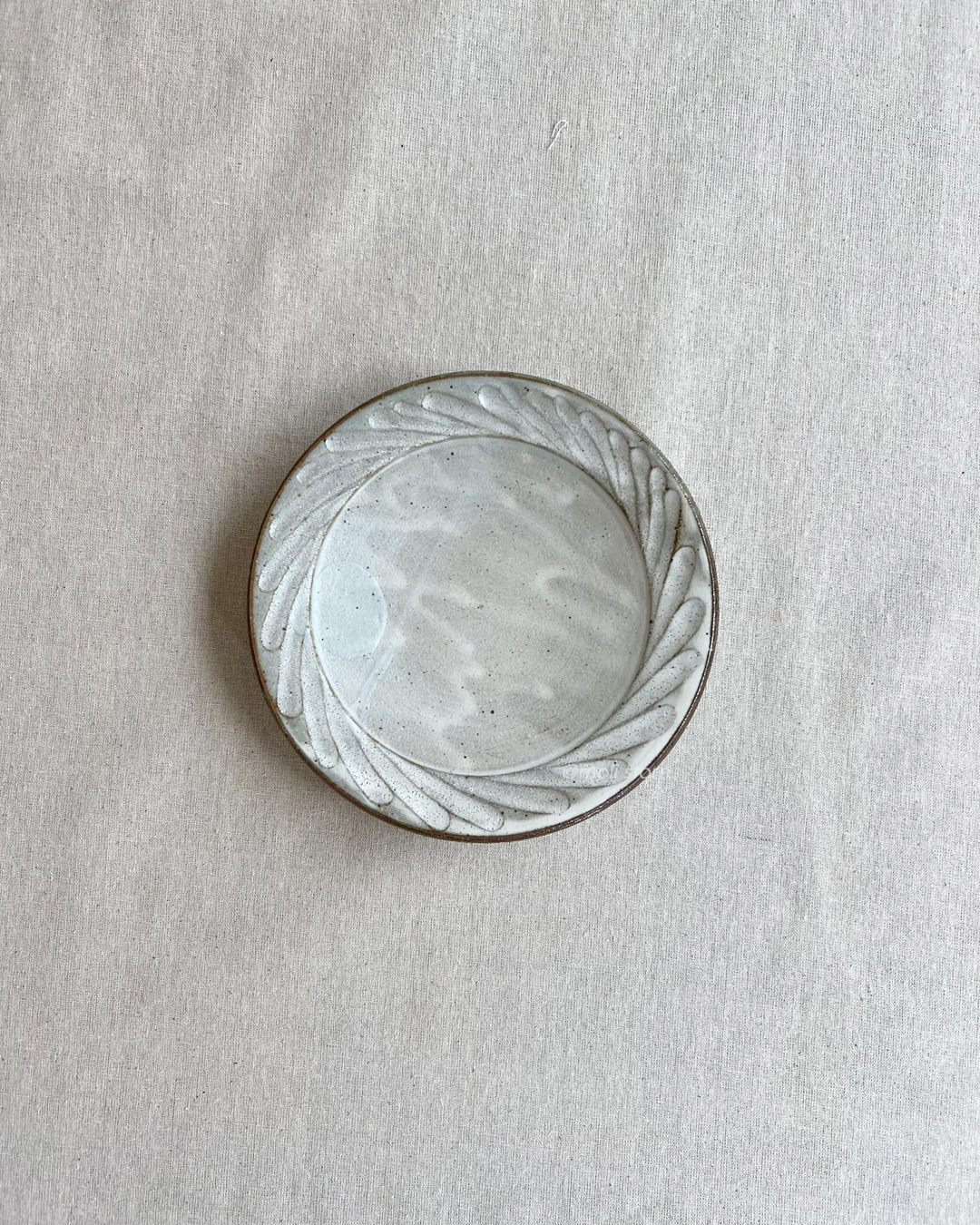 Kobiki Stripe Carving 15cm Plate｜Mino Ware