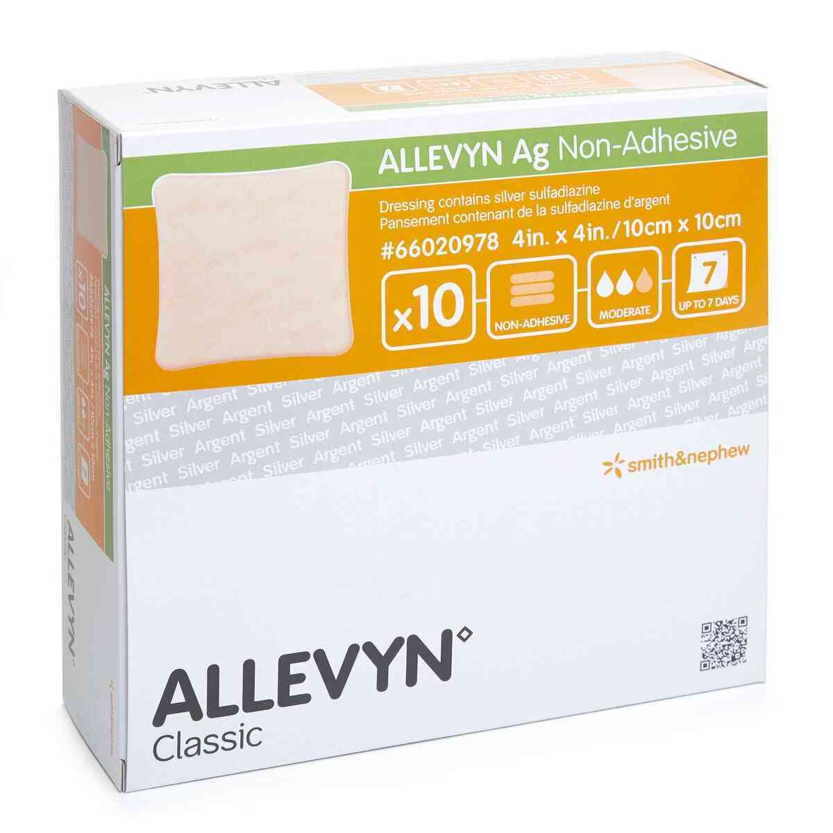 Smith & Nephew 66800086 - Allevyn Ag 非黏貼海綿敷料 10cm X 10cm (10片裝)