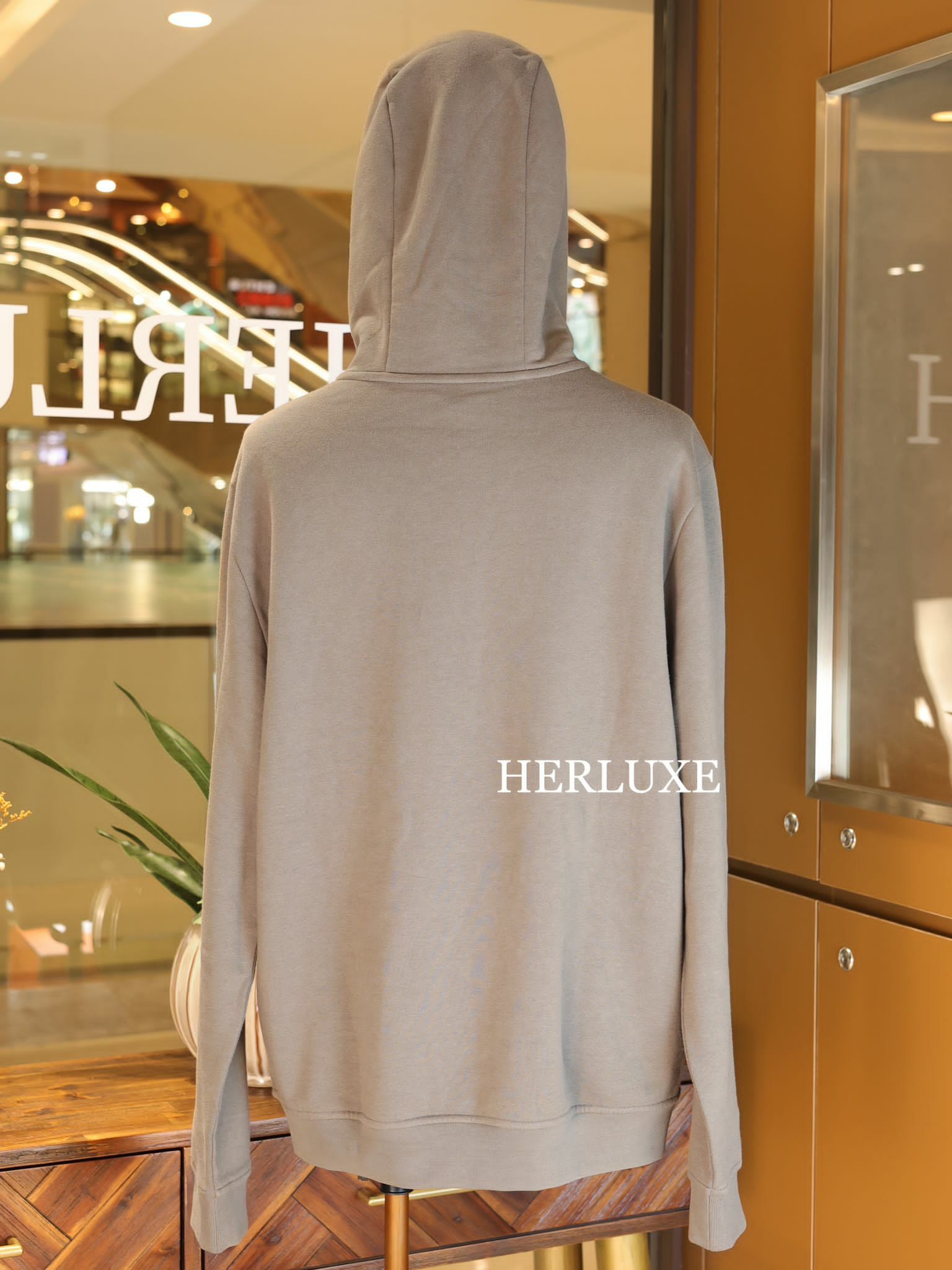 Sweat à capuche patch cuir 0L poivre size M