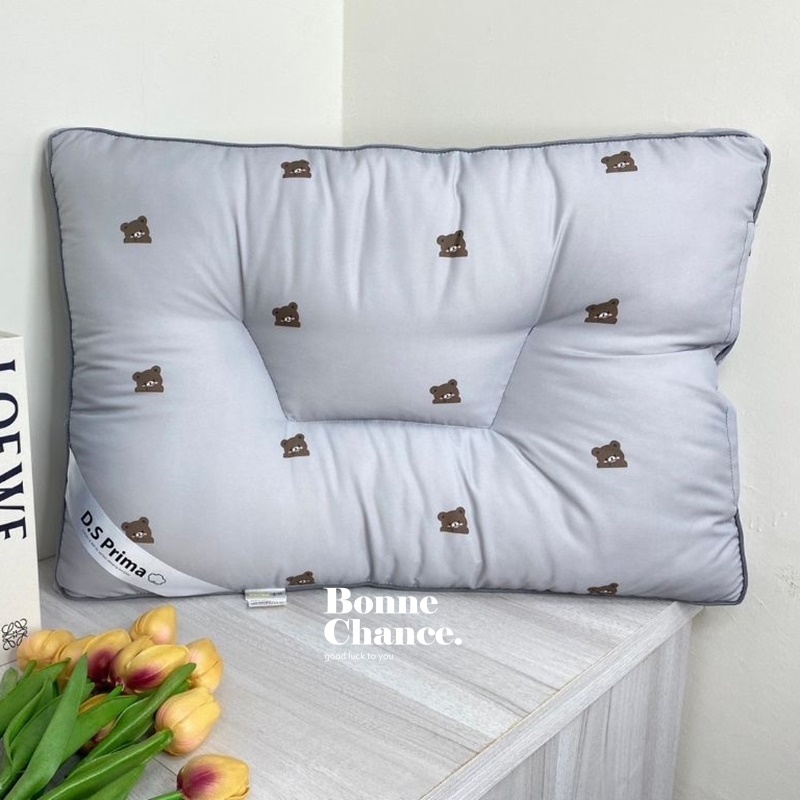 韓國D.S Prima神奇3秒睡枕頭 韓國三秒睡舒眠枕頭小熊款 超纖細纖維舒眠彈力枕 兩色