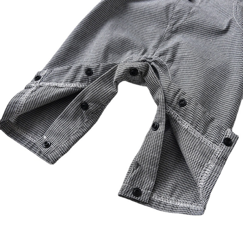 F15WE_SS23 ⬛⬜黑白格併色紳士連身夾衣(pre-order)