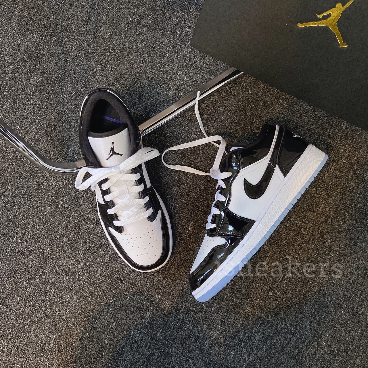 iSNEAKERS｜Air Jordan 1 Low SE GS "Concord" 康扣 漆皮 黑白 大童款 DV1333-100