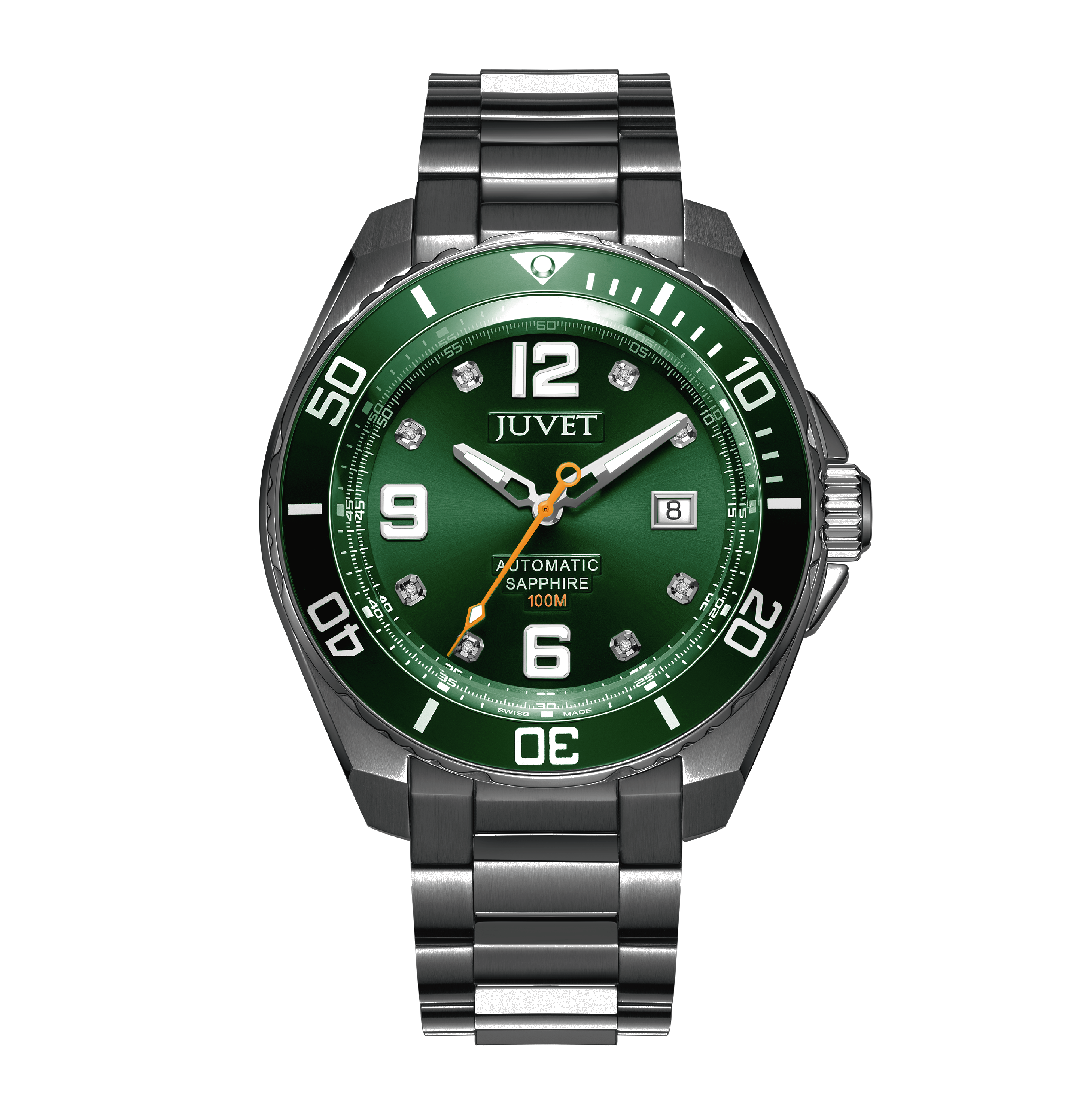 JUVET JV3022 男裝潛水錶 機械錶 黑綠水鬼