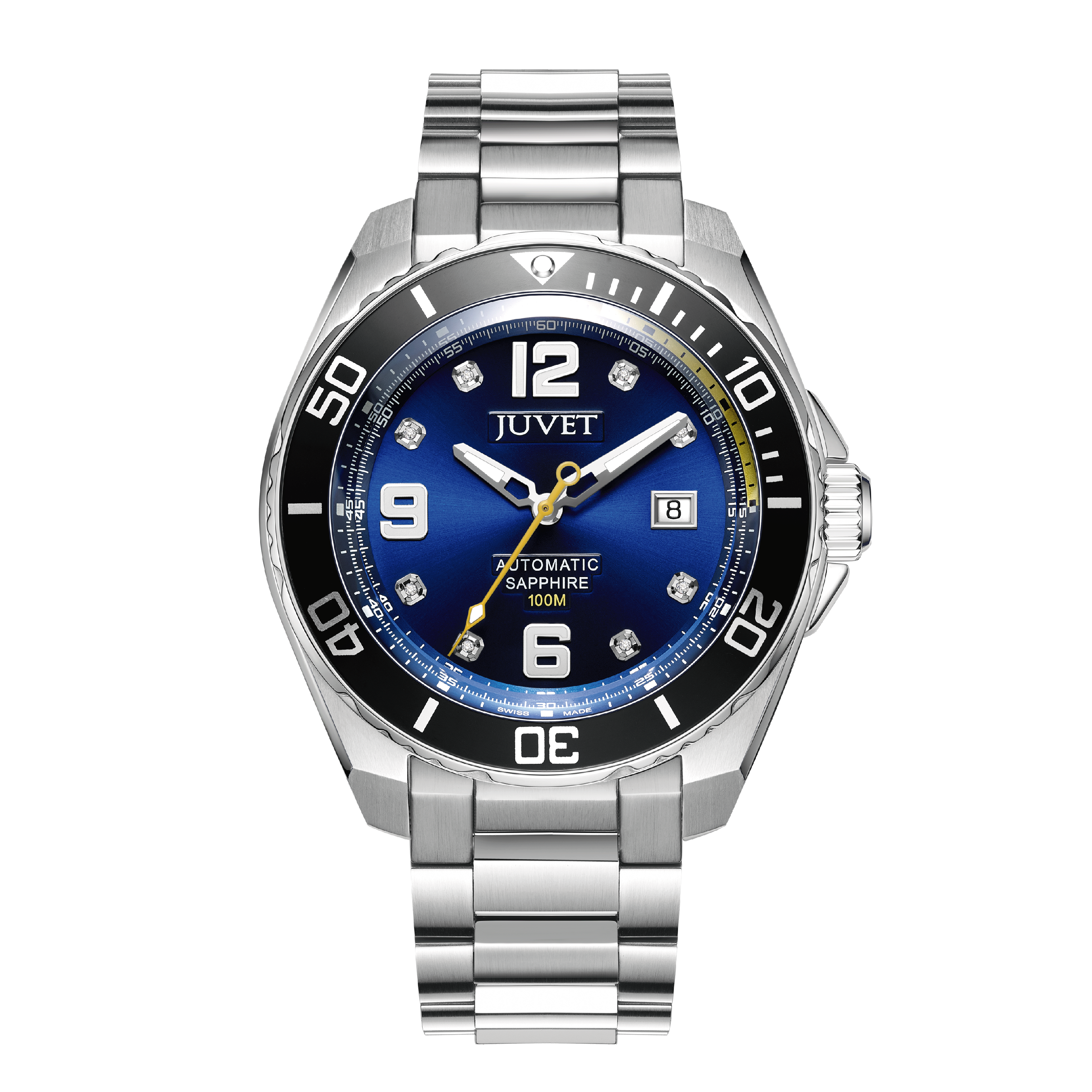 JUVET JV3022 男裝潛水錶 機械錶 銀藍色