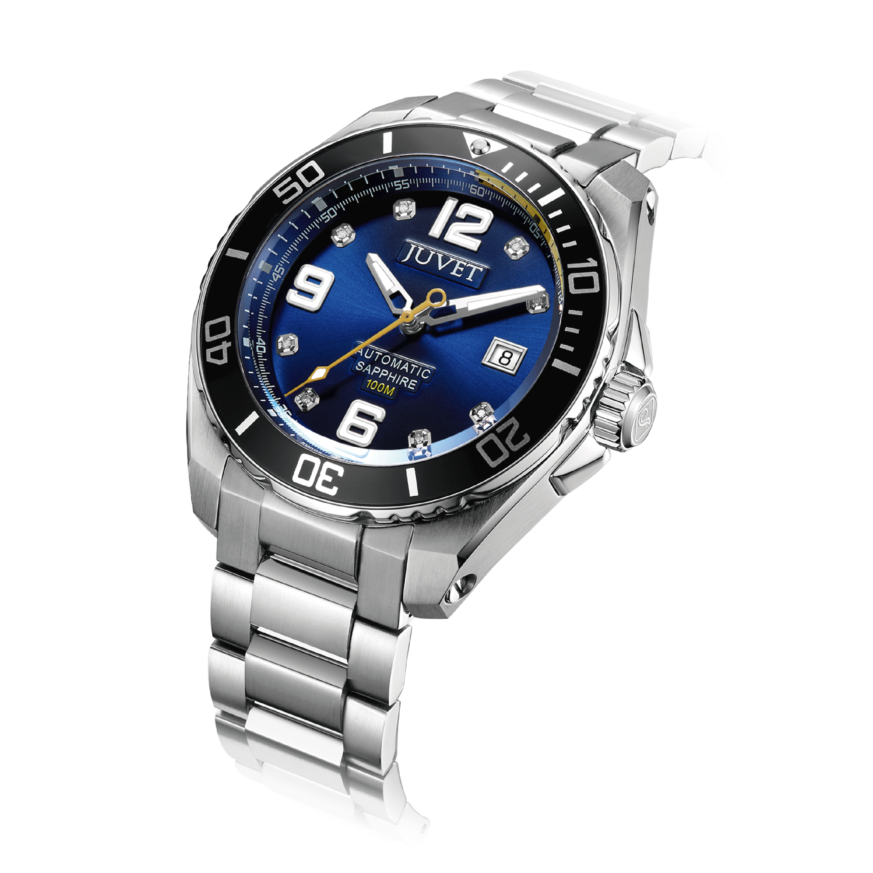 JUVET JV3022 男裝潛水錶 機械錶 銀藍色