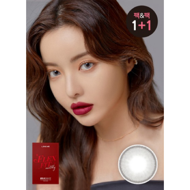 「1+1｣ LENSME Flex Fit #White Gray 1month/ 2p