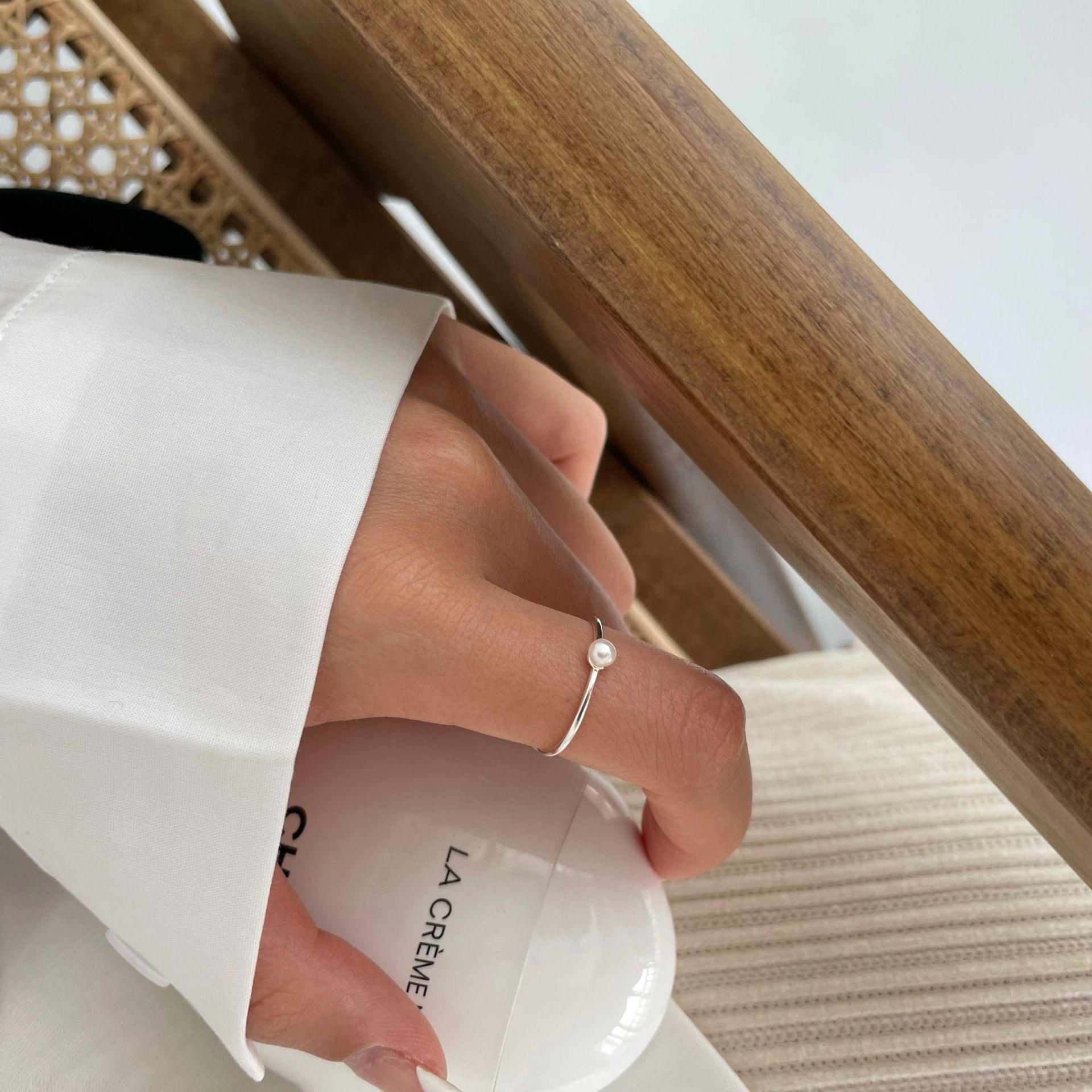 珍珠小點綴｜純銀戒指