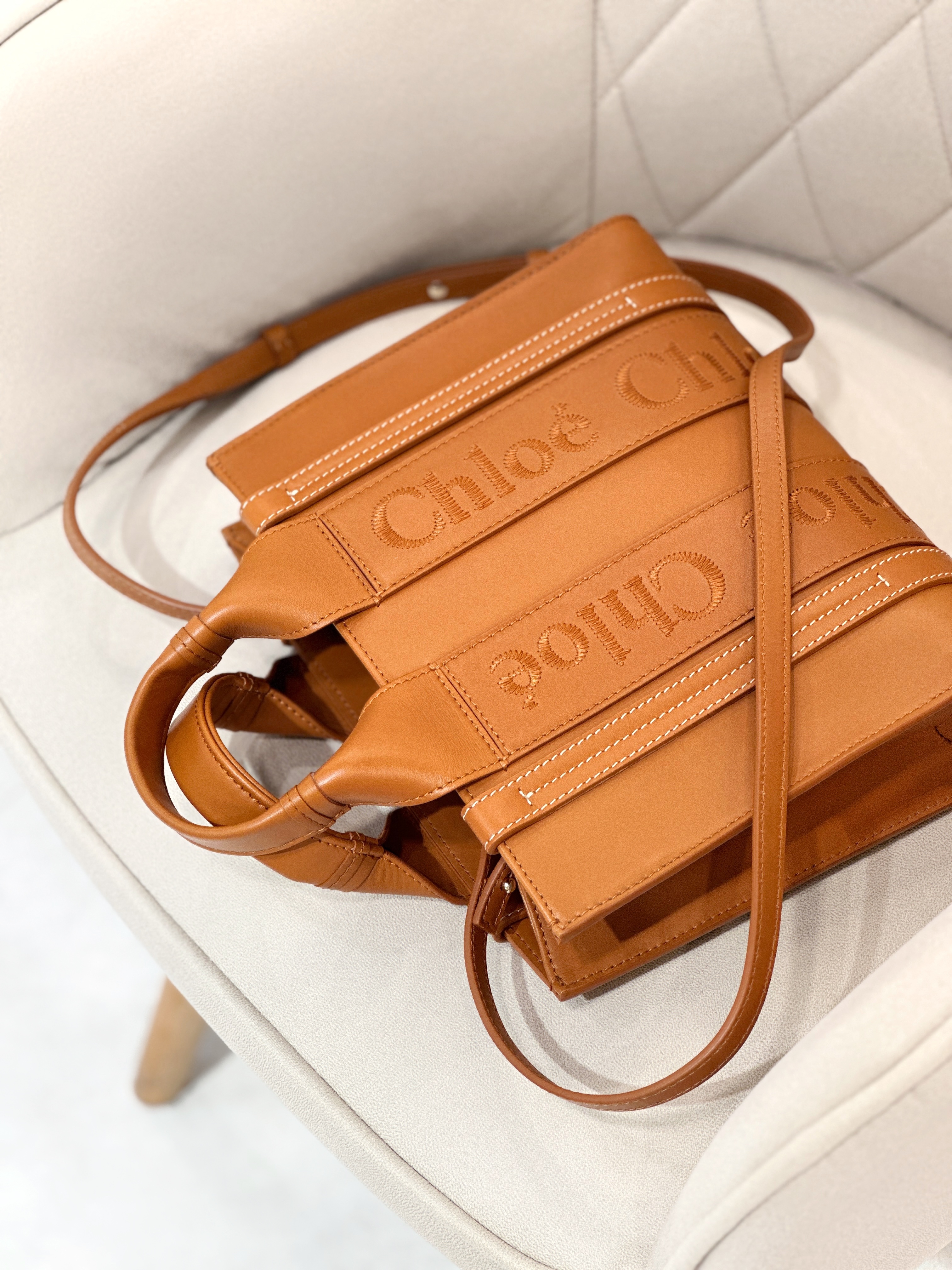 CHLOE Woody Small Tote in Calfskin