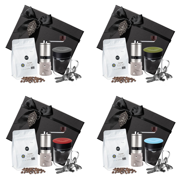 (預購4月底出貨)PO: 黑沃咖啡選品｜耶加雪菲咖啡禮盒組(不鏽鋼咖啡磨2.0-灰/咖啡杯240ml-共4色)