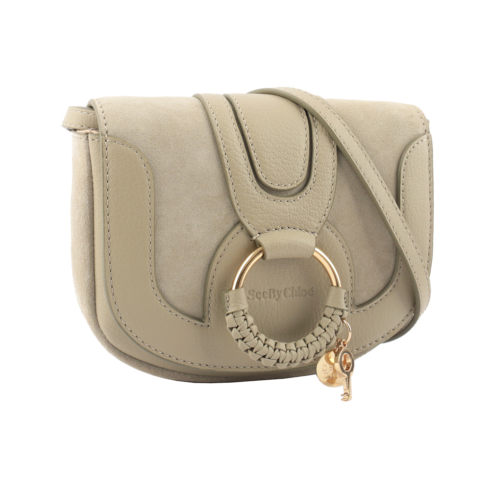 【See by Chloé】HANA BAG迷你型牛皮/麂皮斜背包(陶瓷綠)