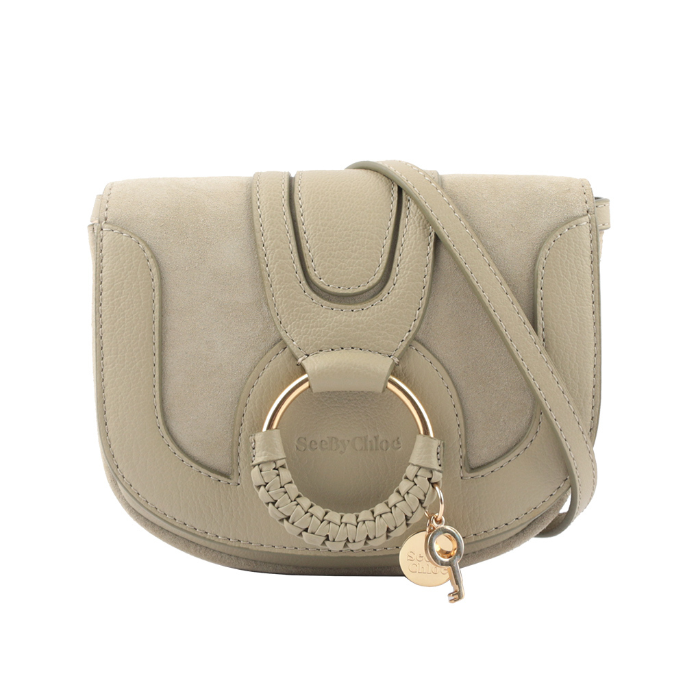 【See by Chloé】HANA BAG迷你型牛皮/麂皮斜背包(陶瓷綠)