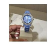 [S] FOSSIL CE1120 STELLA THREE-HAND DATE CERAMIC WATCH,BLUE, 796483570399 (SFF22)