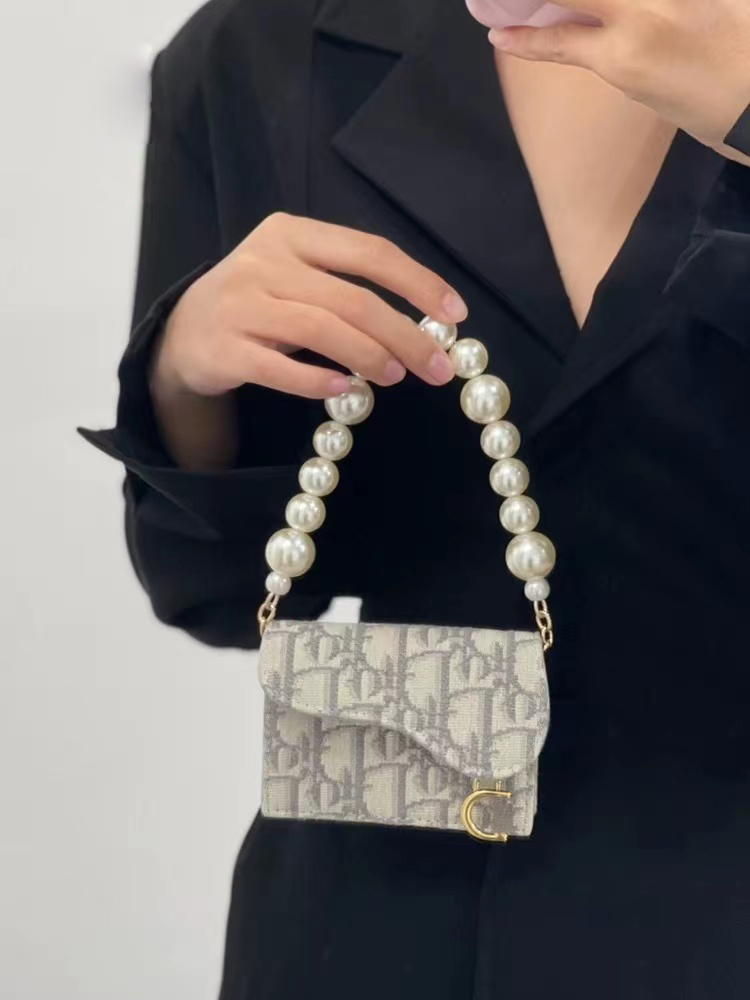 手工坊d家卡包改造珍珠短鏈條包包錢包內膽斜挎肩帶單買配件