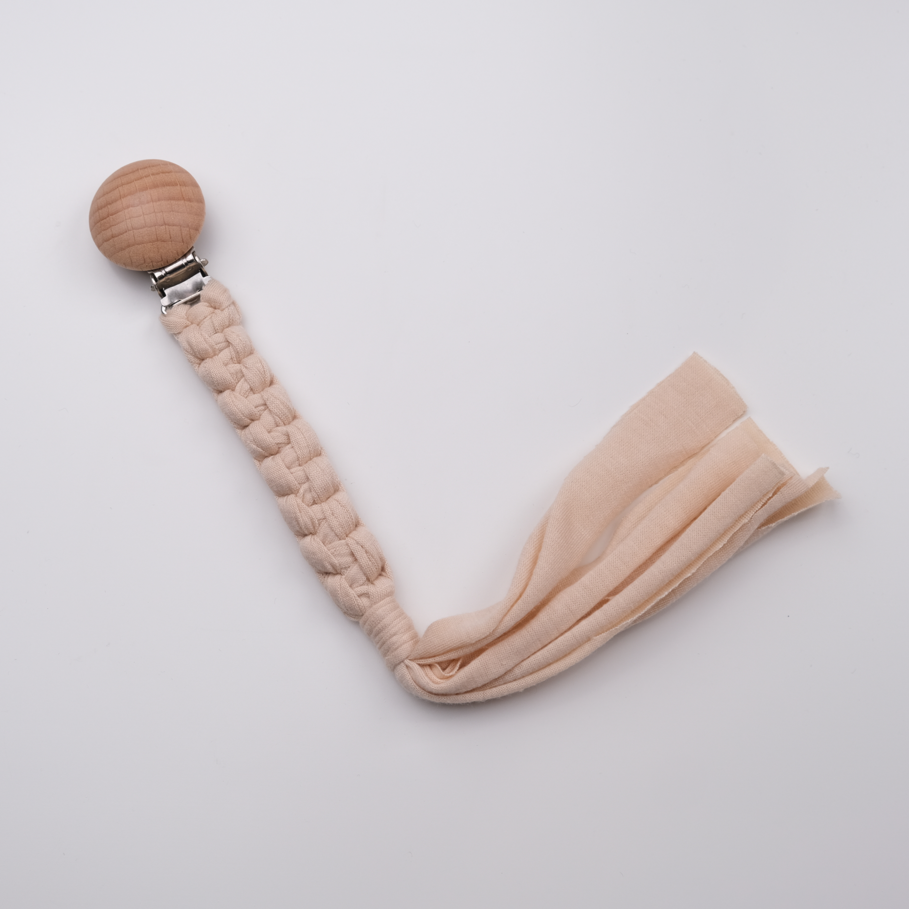 手作編織奶嘴鏈-米白