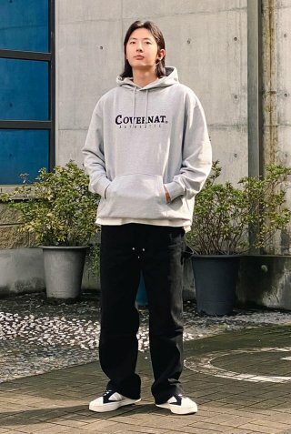 韓國代購 COVERNAT LOGO 標誌連帽 帽T 多色 黑/丈青藍/灰/綠/紫 FEB-