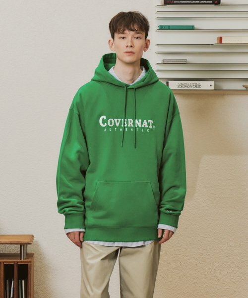 韓國代購 COVERNAT LOGO 標誌連帽 帽T 多色 黑/丈青藍/灰/綠/紫 FEB-