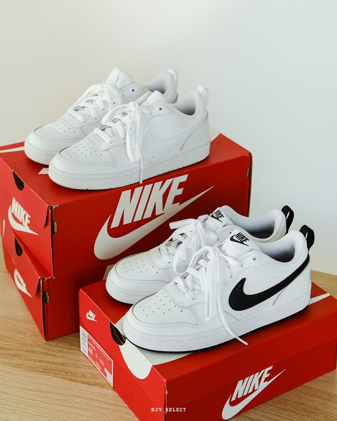 #現貨 NIKE COURT BOROUGH LOW 2 GS BQ5448-100 白 104 黑勾