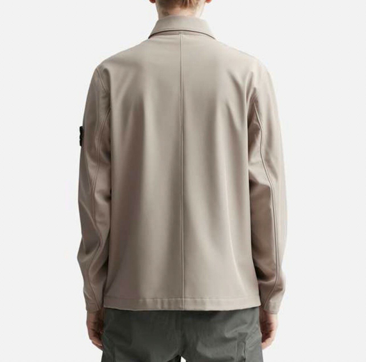 代購 STONE ISLAND SS23 純色軟壳襯衫式 夾克 男款 鴿子灰 FEB-