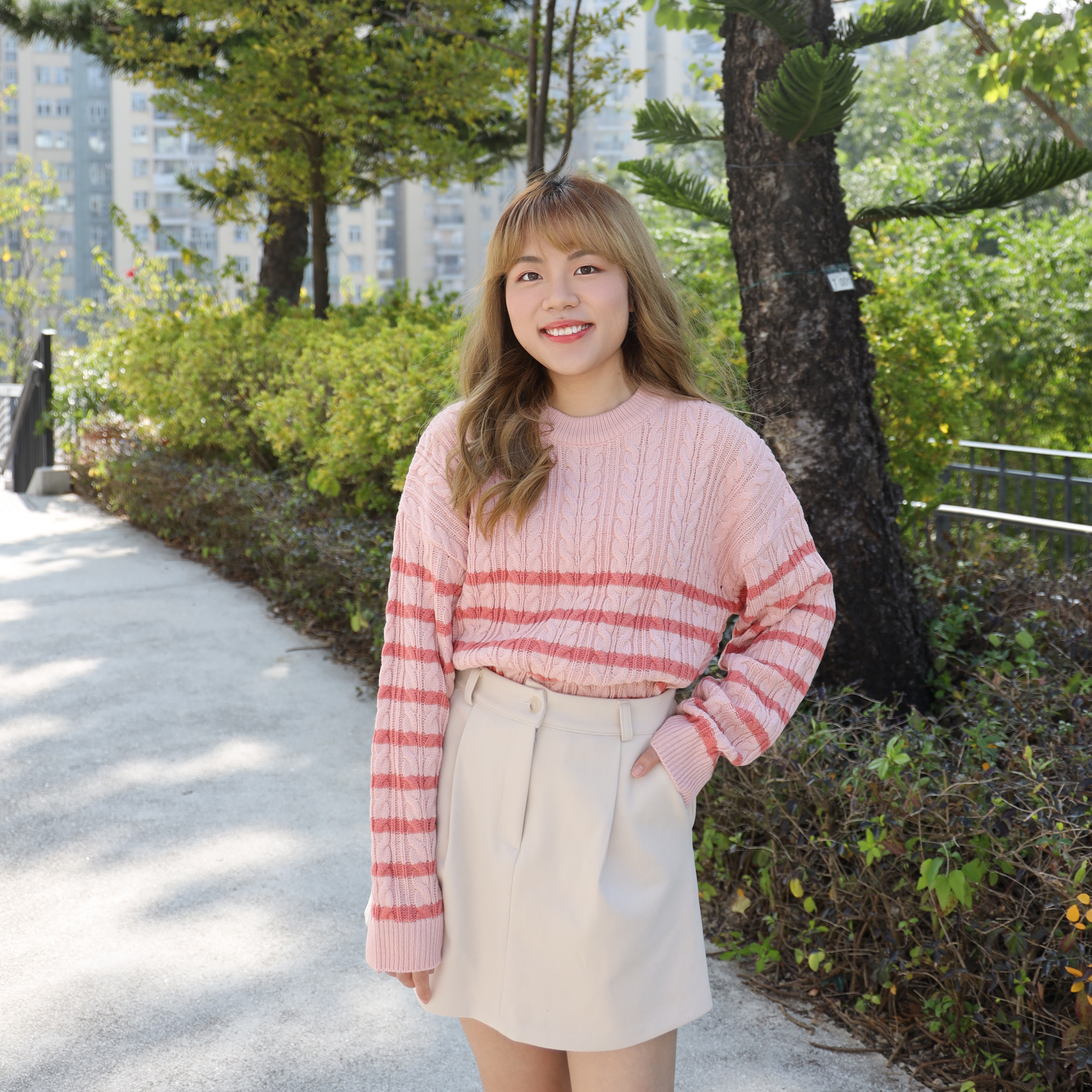 ✨||SK221||口袋腰帶橡筋腰a字短裙