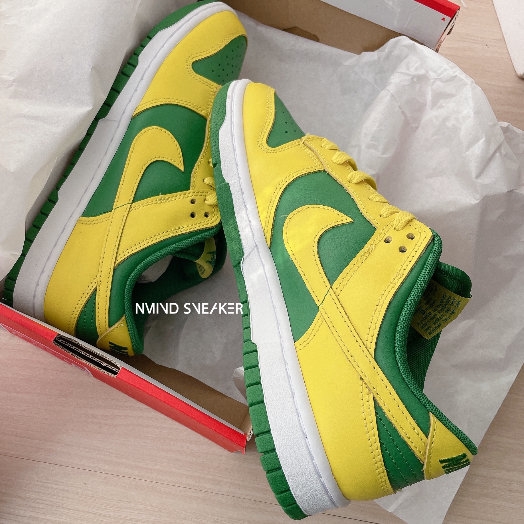 <零碼0418>27cm-Nike Dunk Low Reverse Brazil 反轉巴西黃綠