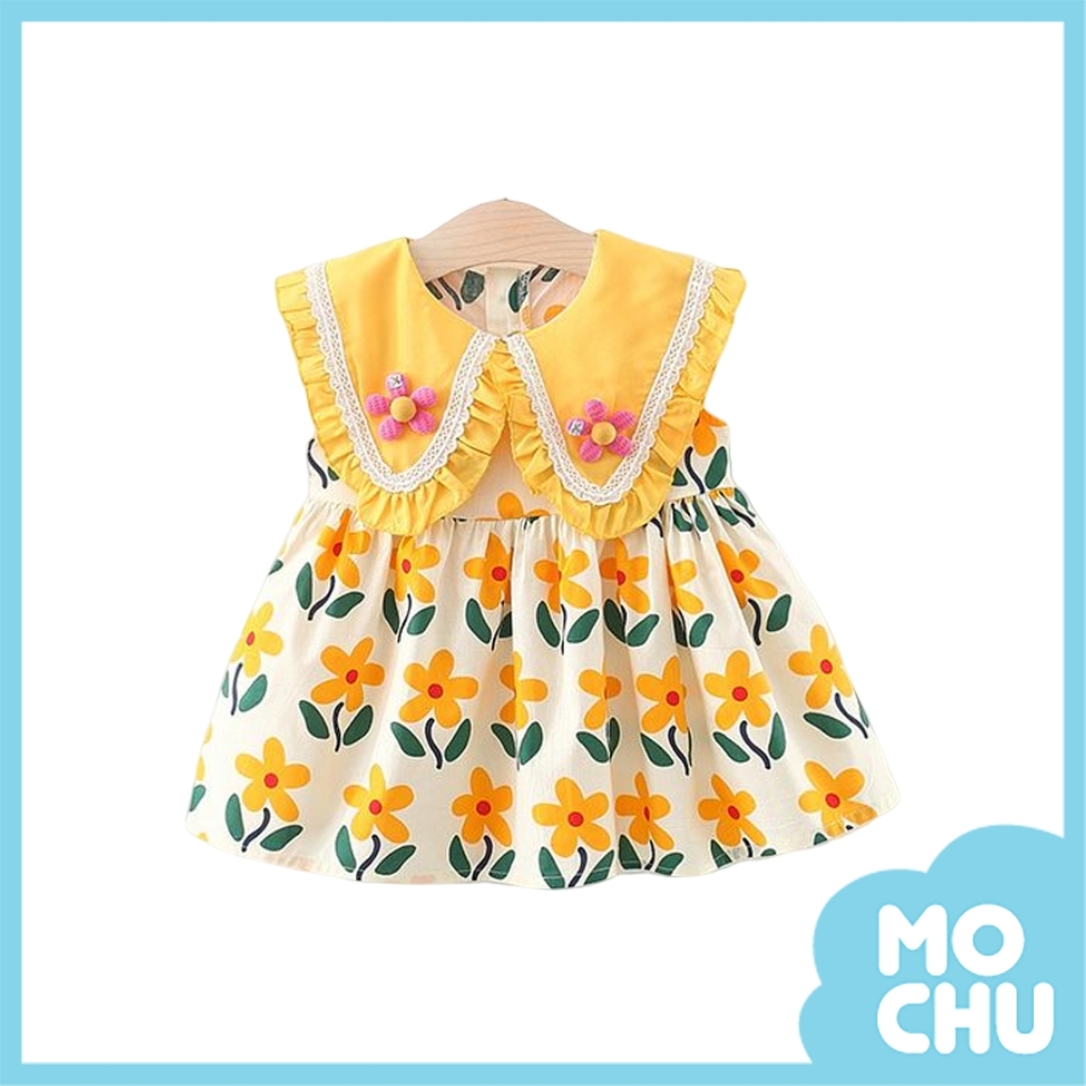 W領立體小花小洋裝(兩色)