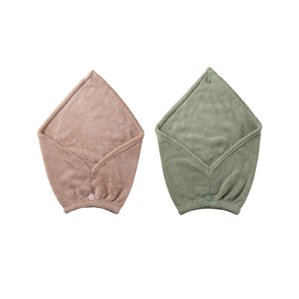 CB JAPAN 極柔系列超細纖擦頭包巾-大地灰/野莓粉