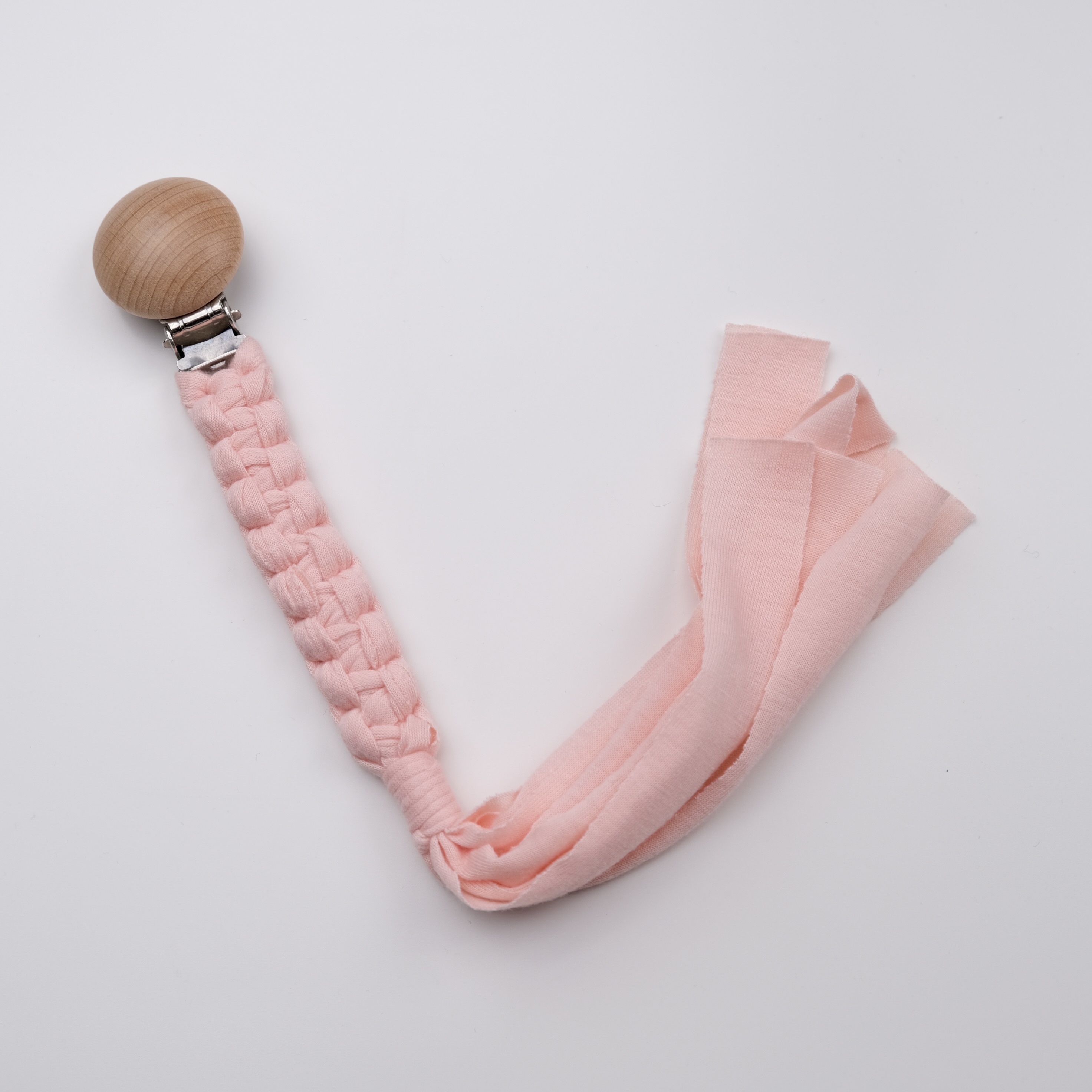 手作編織奶嘴鏈-粉紅