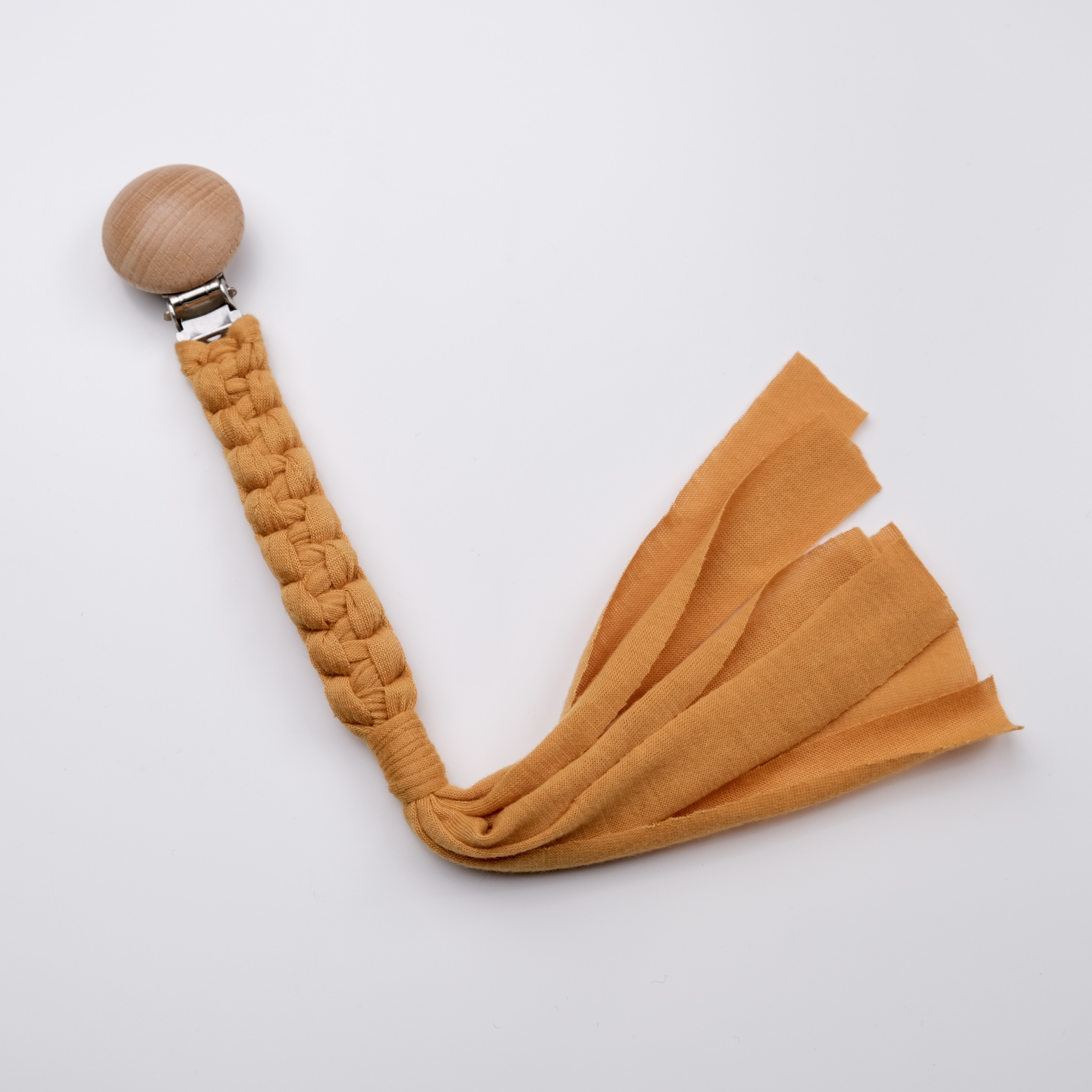 手作編織奶嘴鏈-薑黃