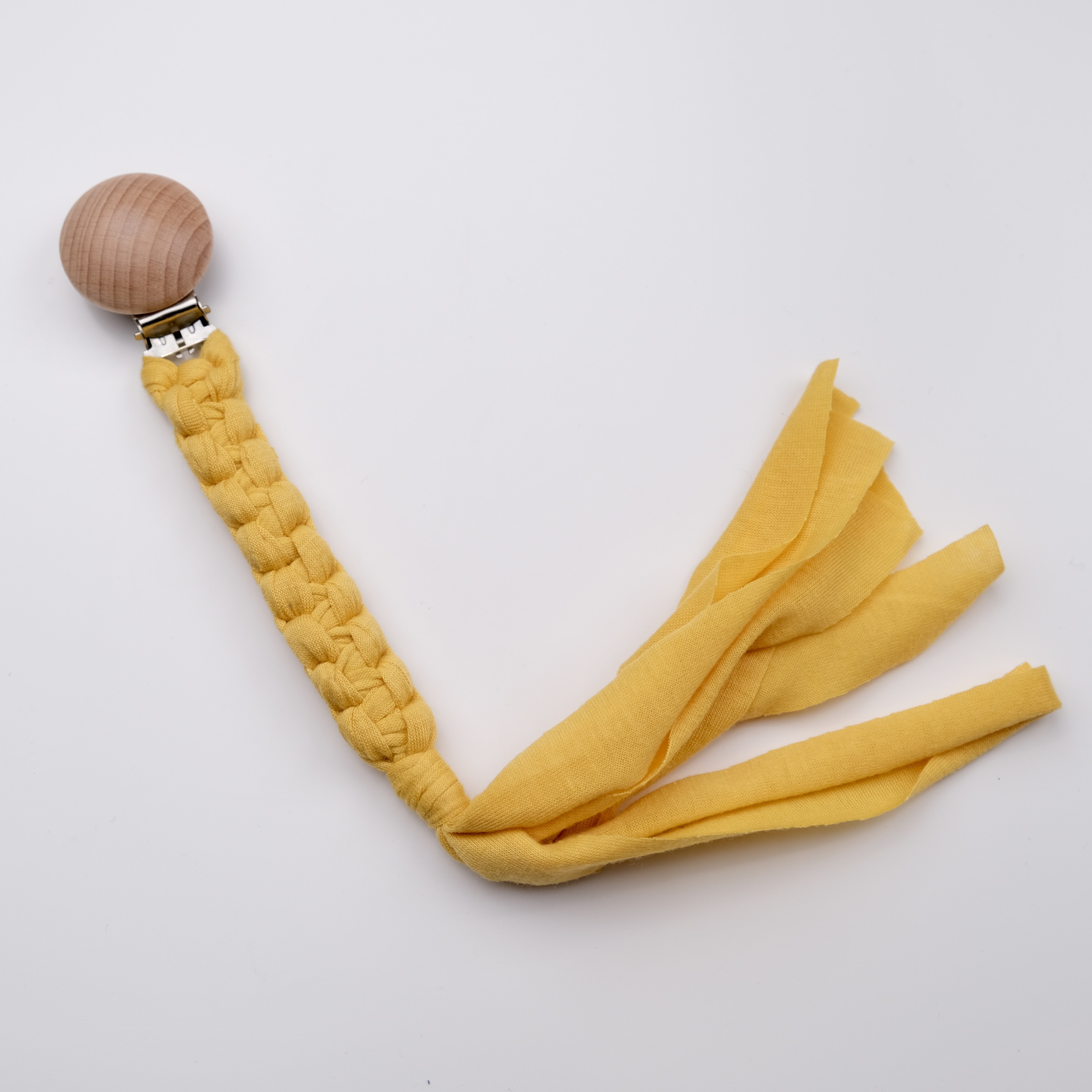 手作編織奶嘴鏈-檸檬黃