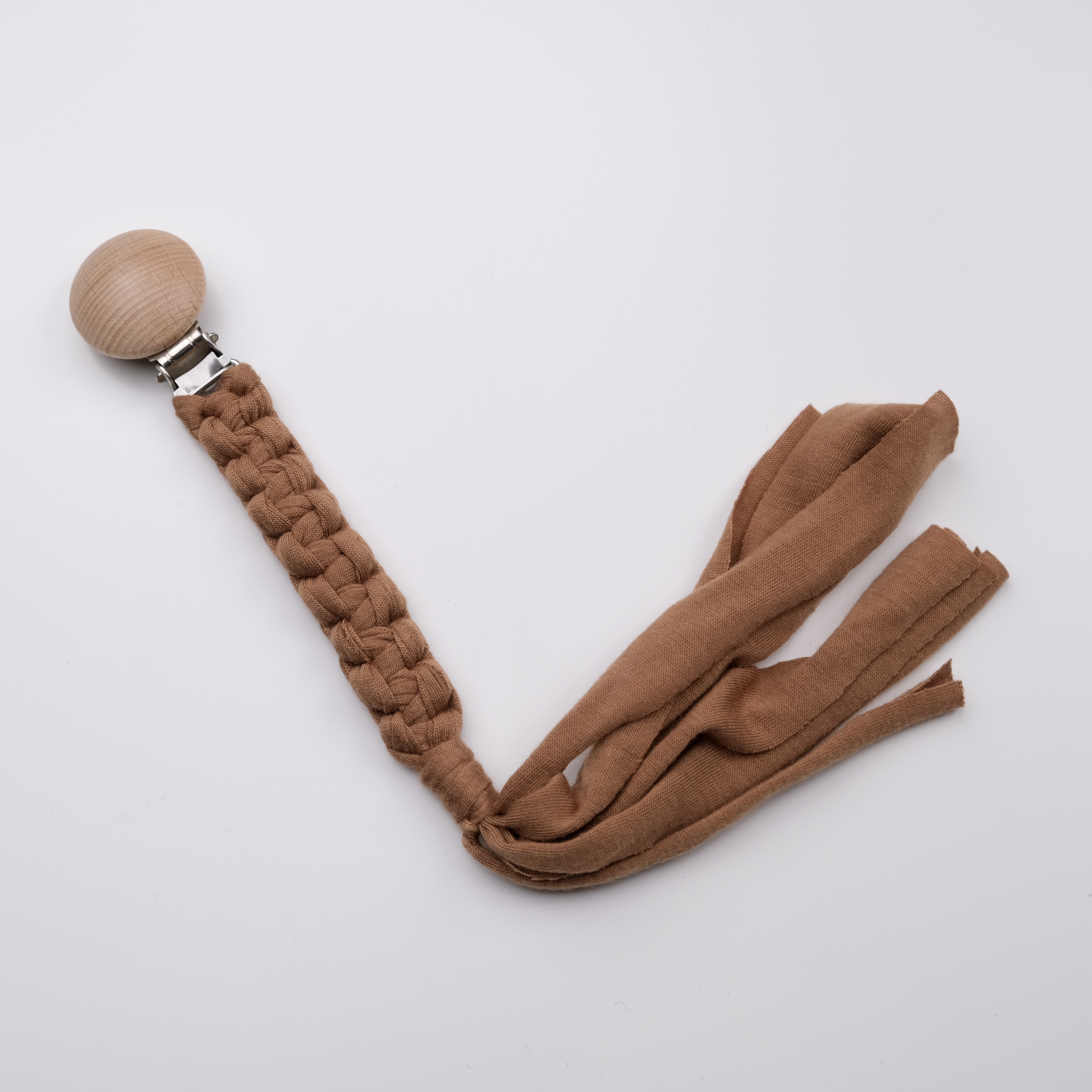 手作編織奶嘴鏈-棕色