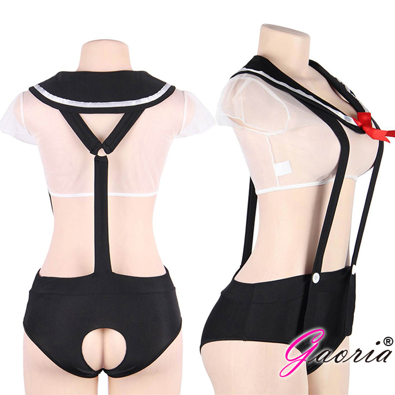 性感日系水手學生大圓領制服套裝