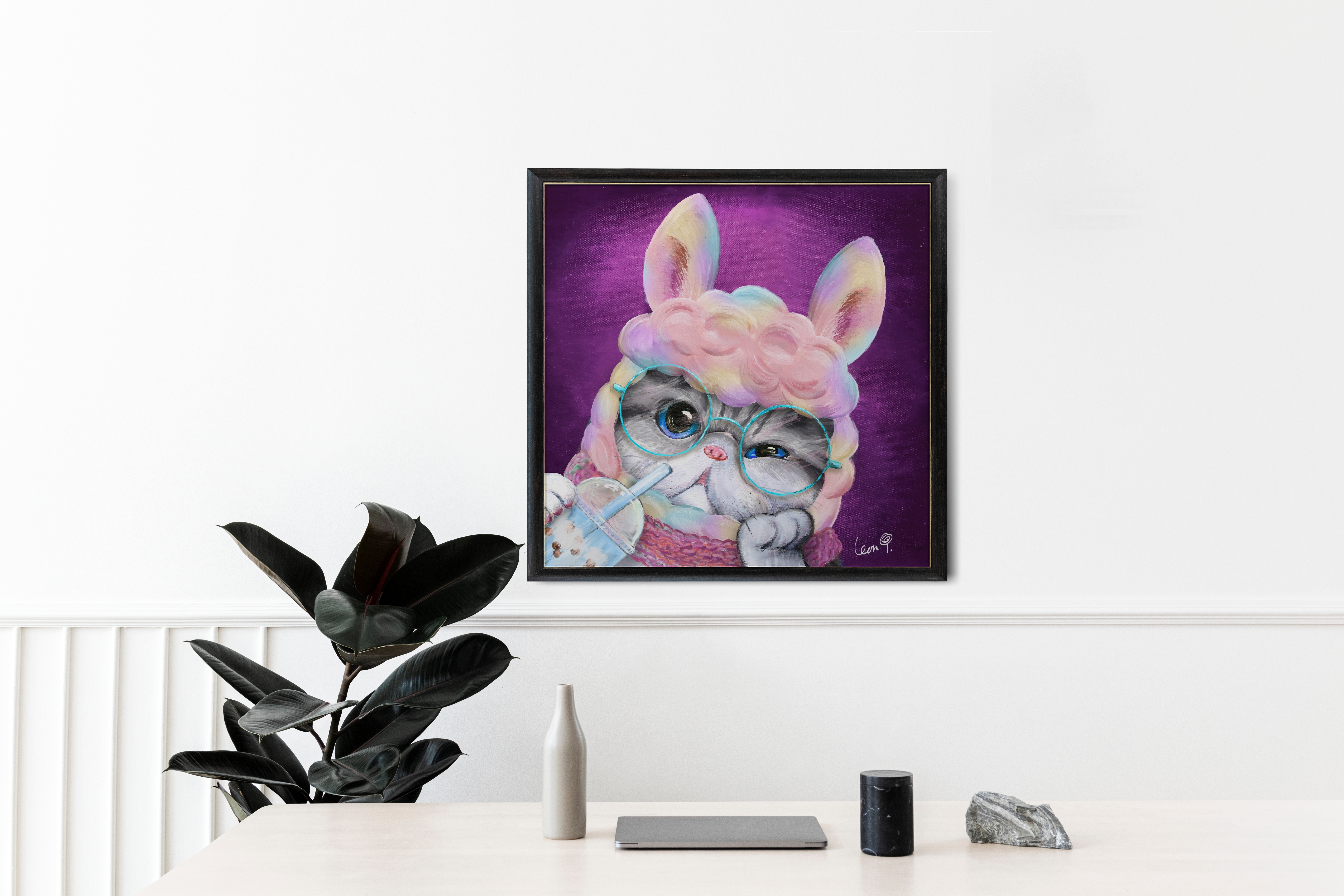 |Pink Telling| Leonlollipop - Artprint Gloomie Alpaca