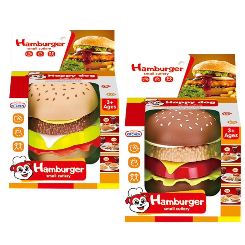 盒裝玩具-仿真漢堡麵包餐具套裝 30012