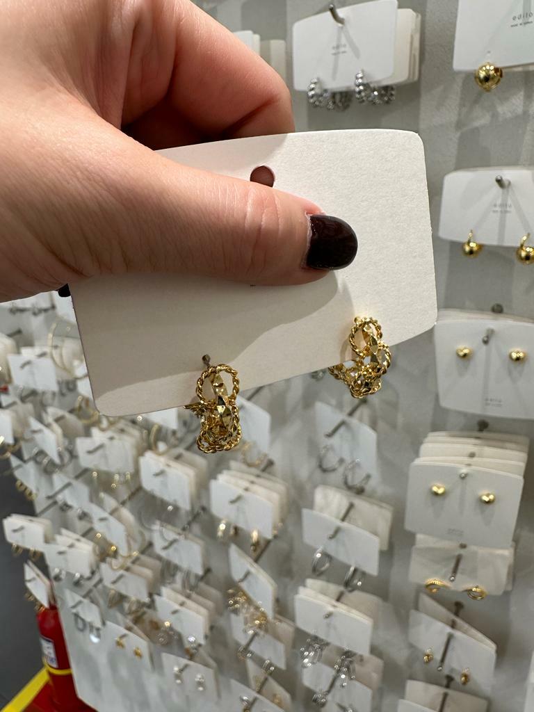 ED07 扭花耳環(金色)