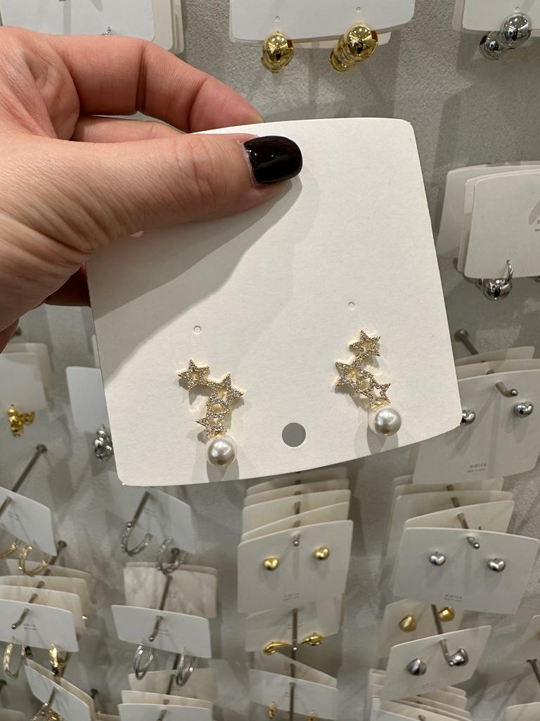 ED10 星星珍珠耳環