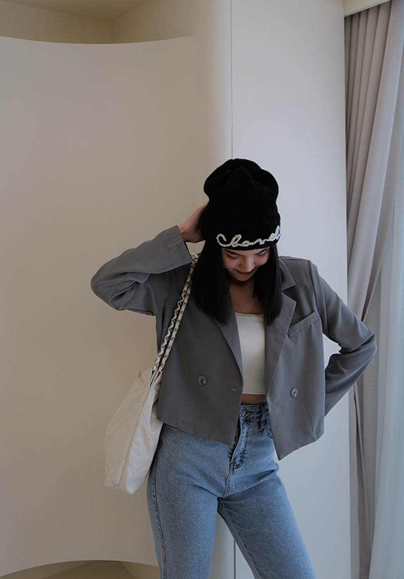 單釦短版墊肩西裝外套*5色